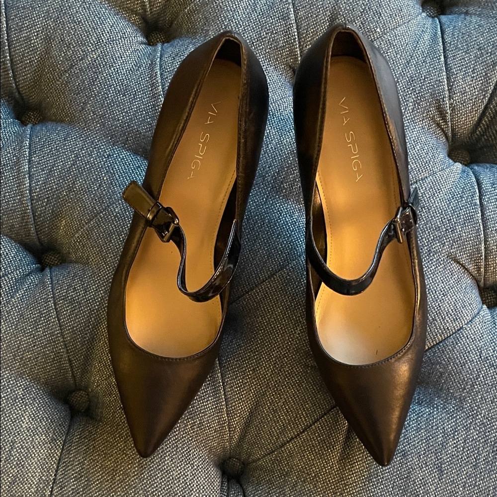 Via Spiga Women's Black Mary Jane Heels
